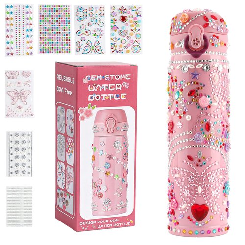 Gift for Girls, Easter Basket Stuffers for Teens, Decorate Your Own Water Bottle Kit, Art Supplies for Girls Ages 8-12, Stickers for Girls, 10 Year Old Girl Gifts, Best Gifts for 10 Year Old Girls