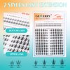 GEMERRY Lash Clusters with Bottom Lashes Natural Cluster Eyelash Extensions 11-14mm Cluster Lashes Wispy Lash Extension Clusters with 5-6mm Bottom Eyelashes DIY Eyelash Clusters for Self Use