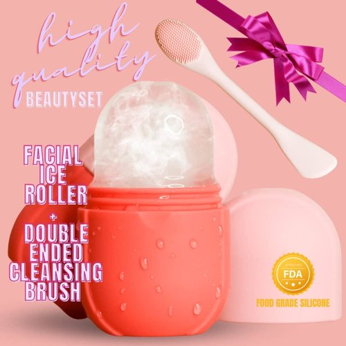 Ice Roller for Face, Eyes, and Neck – Reusable Silicone Ice Mold for De-Puffing, Skin Toning & Glowing Complexion – Reduce Puffiness, Tighten Pores, and Sculpt Your Skin