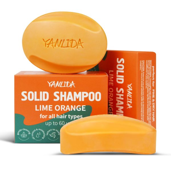 Solid Shampoo Conditioner Bar 2-In-1, Citrus Bar Shampoo for Dry, Itchy, and Oily Scalp, pH Balanced, Vegan Shampoo Bars for Hair Strengthening Cleansing Moisturize, Cruelty-Free, 3 oz (Pack of 2)