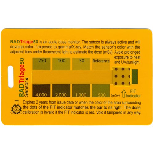 Rad Triage 50 Personal Radiation Detector for Wallet or Pocket, Nuclear Radiation Detector, Elect...