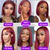 99j Burgundy Lace Front Wigs Human Hair 13x4 Transparent Hd Lace Front Wigs Human Hair Pre Plucked Bob Wig Human Hair Straight Bob Wigs For Black Women With Baby Hair Red Wig Human Hair 16 Inch