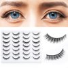 SONAFEEL Short Eye Lashes for Glasses wears 12mm 14Pairs a Little Cat Eye Effect False Eyelashes Natural Look Handmade Reusable 3d Mink Lashes Pack