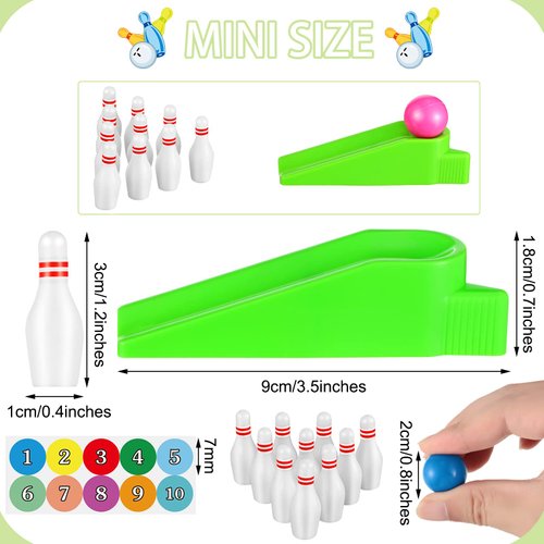 Kathfly Bowling Party Favors for Kids Mini Bowling Game with Miniature Bowling Pins Ramp Bowling Ball Tabletop Bowling Sets Goodie Bag Fillers for School Classroom Prize Party (25 Set)