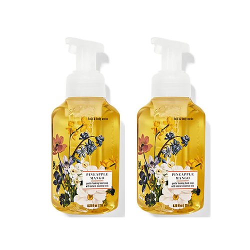 Bath & Body Works Bath and Body Works Gentle Pineapple Mango Foaming Hand Soap 8.75 Ounce 2-Pack (Pineapple Mango) 17.5 Ounce