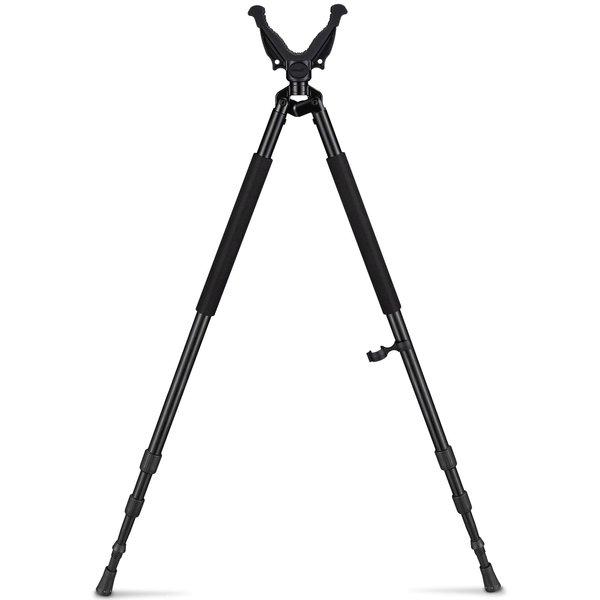 Trakiom Hunting Bipod, Shooting Tripod, Adjustable Shooting Bipod with 360° V Yoke Rest, Twist Lock, Lightweight Aluminum Frame, High Density Foam Grip and Spike Feet