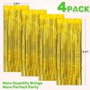 BFONS 4-Pack Backdrop for Party Decorations, Foil Fringe Backdrop Curtains, Tinsel Streamers for Birthday Party Decorations, Gold Backdrop Curtains for Girl Graduation Disco Parties