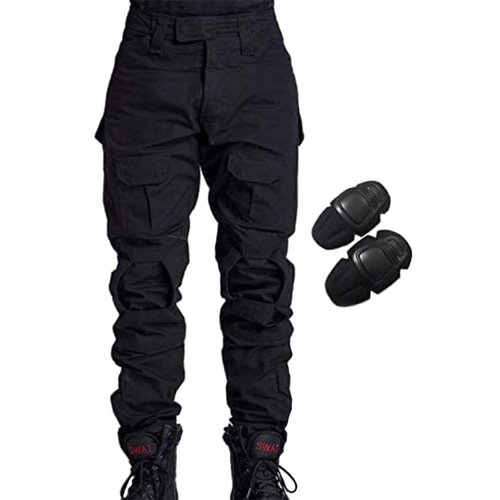 H World Shopping Military Army Tactical Airsoft Paintball Shooting Pants Combat Men Pants with Knee Pads BK