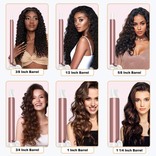 1 Inch Curling Iron,Curling Wand for Long Hair,5 Adjustable Temp LCD Digital Control,25 mm Thin Long Barrel Curling Iron Double Voltage 110-240V