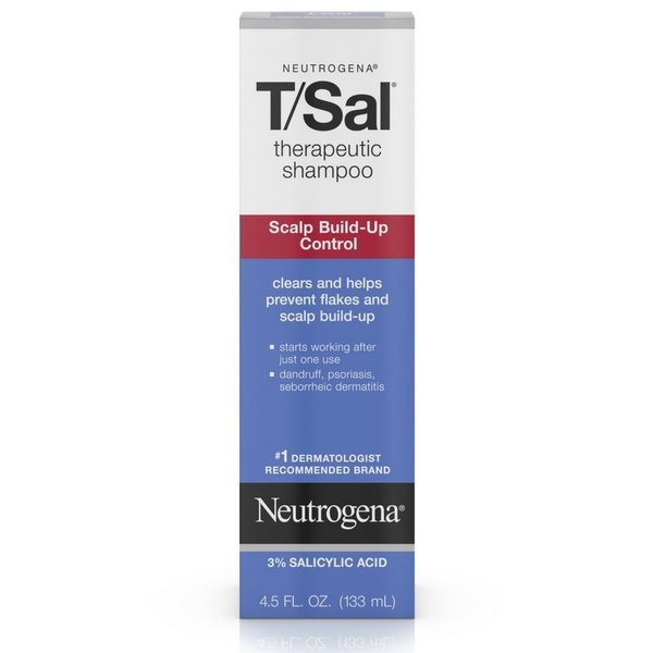 Neutrogena T/Sal Therapeutic Shampoo for Scalp Build-Up Control with Salicylic Acid, Scalp Treatment for Dandruff, Scalp Psoriasis & Seborrheic Dermatitis Relief, 4.5 fl. oz (Pack of 3)