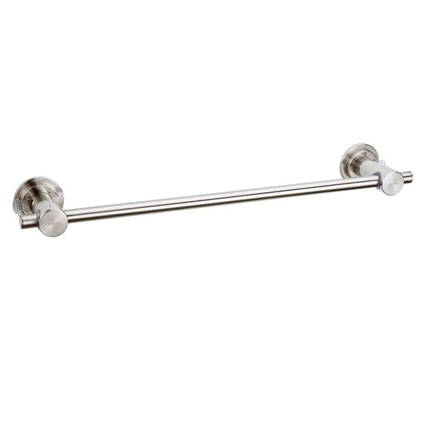 BOPai 24 inch Vacuum Suction Cup Towel Bar, Removeable Shower Mat Rod Shower Door Adhesive Towel Bar Suction Towel Rack, Brushed Nickel