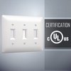TayMac 4440W Paintable Triple Toggle Light Switch Wall Plate Cover, White, 3-Gang