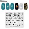 Rolabling Nail Stamping Plate Fashion Geometry Words Letters Stars Patterns Theme Multi-Pattern Stamp Print Image Stamp Template Nail Art for Nail Design
