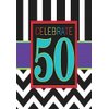 Must-Have Chevron and Stripes 50th Birthday Party Beverage Napkins Tableware, Pack of 16, Multi , 5"x5" Paper