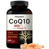 NatureBell CoQ10 400mg with Omega 3 Fatty Acids, 240 Capsules | Stable High Absorption Form – Antioxidant Support for Heart & Energy Health – Extra Strength Coenzyme Q10 Supplement