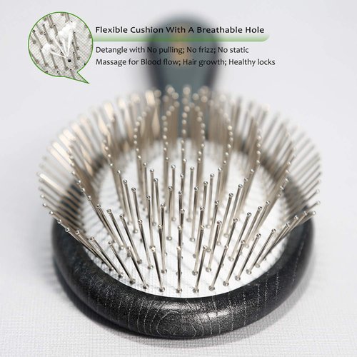 BESTOOL Hair Brush, Paddle Detangler Brush with Metal Bristles for Women/Men/Kids Detangling & Massaging, Anti Static, Best for All Hair Types Wet & Dry DailyUse