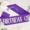 Birthday Sash Birthday Crown for Women, Birthday Girl Sash, Birthday Girl Crown, Purple Birthday Sash and Crown Rhinestone Headband Set, Happy Birthday Girl Princess Tiara Sash Accessories Gifts