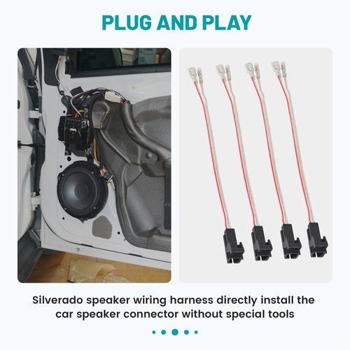 NuIth Front Rear Door Speaker Wiring Harness for Selected 1993-2008 GMC 1994-2014 Chevy 1984-2004 Buick Vehicles Install Aftermarket Audio Speaker Wire Cable Plug, 4PCS