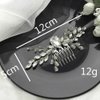 Teyglen Women Simple Crystal Rhinestone Bride Wedding Hair Comb Luxurious Hair Accessories Silver Rhinestone Wedding Hair Comb Bridal Crystal Haier Piece for Women Bride Girls