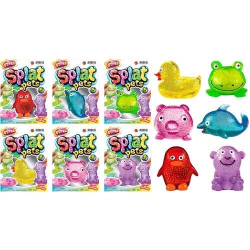 Ja-Ru's Splat Pets - Animal Stress Balls (6 Splat Animals Assorted). Sensory Fidget styrofoam Beads for Kids and Adult. Squeeze Toys Party Favors Christmas Stocking Stuffers. 5302-6s