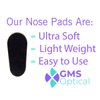GMS Optical Soft Foam Self-Adhesive Nose Pads for Glasses, Sunglasses, and Eye-wear – 15mm (5 Pair, Black)