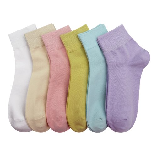 Women's Cotton Socks, Soft Thin Breathable Moisture Wicking Ankle Crew Casual Socks 6 Pairs (Multicolor/Candy, US Size 6-11)