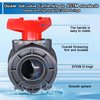 1 1/2" UPVC Full Flow Ball Valve Double True Union Ball Valve with Full Port Socket Slip Water Shut-Off Valve, EPDM o-Rings, And Reversible PTFE Seats for Swimming Pool, Irrigation(1, 1 1/2")