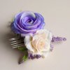 Fangsen Purple Berry Rose Hair Comb Festival Headpiece for Holiday Cosplay Women Party Silver (#537)