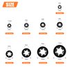 HELIFOUNER 360 Pieces 9 Sizes Internal Tooth Star Lock Washers, Quick Speed Locking Washers, Push Nuts, Speed Clips Retaining Clips Fasteners Assortment Kit