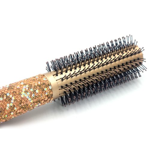 Bestbling Bling Rhinestone Round Barrel Hair Brush – good for Styling and Curling, Adding Hair Volume (Gold)