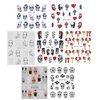 Halloween Nail Stickers - 25 Sheets Day of The Dead Water Transfer Nail Decals Ghost Spider Face Web Witch Skeleton Nail Art Stickers Wraps Manicure Tips Strips Decoration for Halloween Party Supply