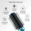 Set of 3 Self Cleaning Hair Brushes for Women Men - Detangler Brush Round Brush for Blow Out - Roller Retractable Hairbrush for Curly Straight Wet or Dry - Navy, Blue & Pink