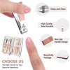 6 Set Fathers Day Gift Manicure Kit Nail Clipper Grooming Kit 8 in 1 Stainless Steel Manicure Pedicure Set Mens Nail Grooming Kit with Travel Case for Male Women Husband Parents(Rose Gold)