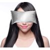 Happy Wraps Lavender Eye Pillow - Hot Cold Aromatherapy Satin Eye Mask for Yoga, Sleeping, Migraines, Stress, Relaxation - Gifts for Women, Birthdays, Coworkers, Christmas - Silver