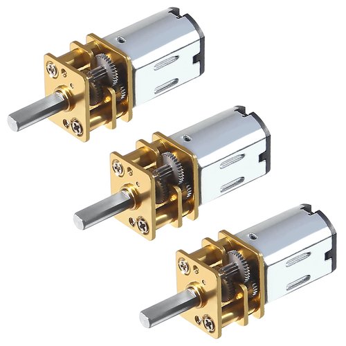 3pcs DC 6V 500RPM N20 High Torque Speed Reduction Motor 3mm Shaft Mini Metal Gearwheel Gear Motor with Metal Gearbox Micro Motor for DIY RC Toys