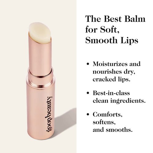 goop Beauty Lip Balm | Clean Moisturizing Lip Balm for Chapped, Cracked & Dry Lips | Coconut Oil & Shea Butter Lip Balm | 0.16 oz | Nourishing, Soothing, Hydrating Lip Balm | Petroleum & Paraben Free