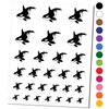 Majestic Orca Killer Whale Temporary Tattoo Water Resistant Fake Body Art Set Collection - Black (One Sheet)