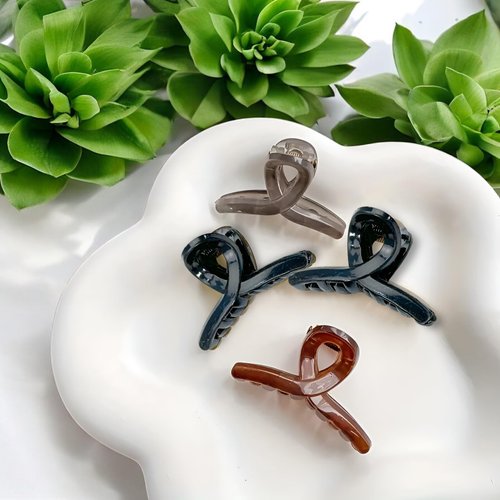 PACTIV 4pcs Medium Claw Hair Clips for Women Girls,7.5cm Glossy Jaw Butterfly Clip Small Hair Claw Clips for Thin/Medium Thick Hair, Hair Jaw Clips Nonslip Clips (Butterfly Clip) Medium RANDOM COLOR