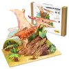 Wooden 3D Dinosaur Puzzles Set for Kids Age 8-10-12-14, DIY Wooden Art and Crafts Assemble 3D Dinosaur Model Puzzle, Home Decor and Office Art Creative Gifts for Adults (Pterosaur)