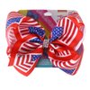 Women Girls Hair Bow Clips, 8 Inch Grosgrain Ribbon Hair Bows American Flag Hair Clip Stripe Star Hair Tie Ponytail Holder Jumbo Cheer Bow for 4th of July TSFJ46 (Bow Clip Set)