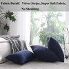 Home Brilliant Striped Corduroy Decorative Pillow Covers 18x18 Throw Pillows for Couch Set of 2 Accent Pillowcase Cushion Cover for Chair, 18 x 18 inch, Navy Blue