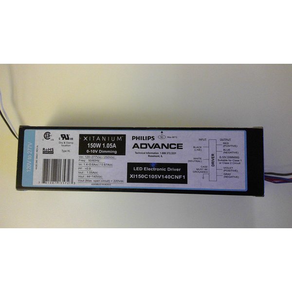 Philips Advance LED Electronic Ballast 150W XI150C105V140CNF1 1.05 ADC, 120/277VAC