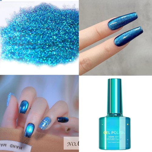 Blue Cat Eye Gel Nail Polish, 12D Royal Blue Gel Nail Polish Cat Eye, Magnetic Gel Nail Polish for Women, Magnetic Nail Polish Gel, Diamond Glitter Cats Eye Gel Nail Polish, Cateye Gel for Nail Art
