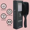 Everlong Hair Boar Bristle Brush, Black, Adds Shine & Promotes Hair Growth, Scalp Massage & Detangling, Safe for All Hair Types Extensions & Wigs, Matte Black Coated Ergonomic Handle