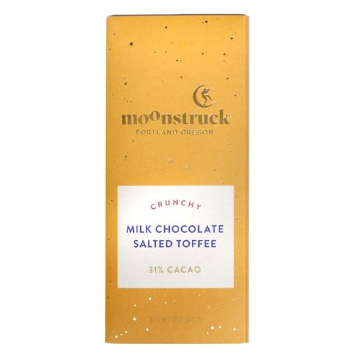 Moonstruck Chocolate Toffee Sea Salt Milk Bar, 3 oz