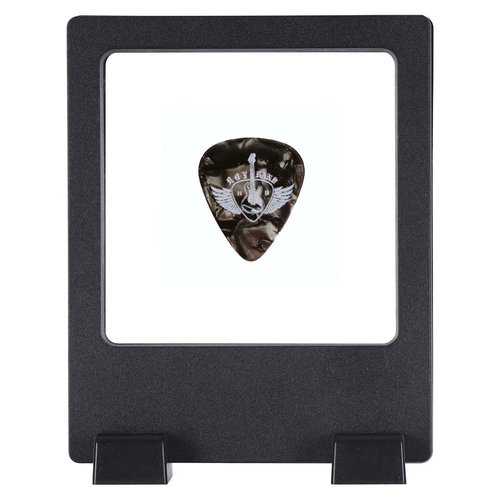 3D Floating Frame Transparent Flexible Medallion Medal Challenge Coin Poker Chip Guitar Piick Display Case Stand Holder Magic Suspension Box Black-Square Shape