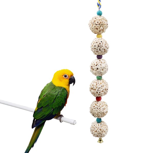 Jinkoozz Bird Chewing Toy, Bird Sola Ball Toy with Bell, Bird Cage Accessories, Cage Toys for Cockatiel Parakeet Parrot Budgies Rat Hamster Chinchilla Rabbit Bunny African Grey