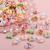 BAIYIYI 50PCS 3D Dessert Nail Charms Mixed Kawaii Donuts Dessert Ice Cream Cake Resin Nail Art Charms Flatback Slime Resin Charms for Acrylic Nails DIY Craft Accessories
