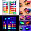 DE'LANCI Neon Eyeshadow Palette Glow in the Dark, Aurora Glow Eyeshadow Pallets Stage, Halloween Christmas Makeup Kit UV Blacklight Matte and Glitter Fluorescent Eye Shadows Highly Pigment