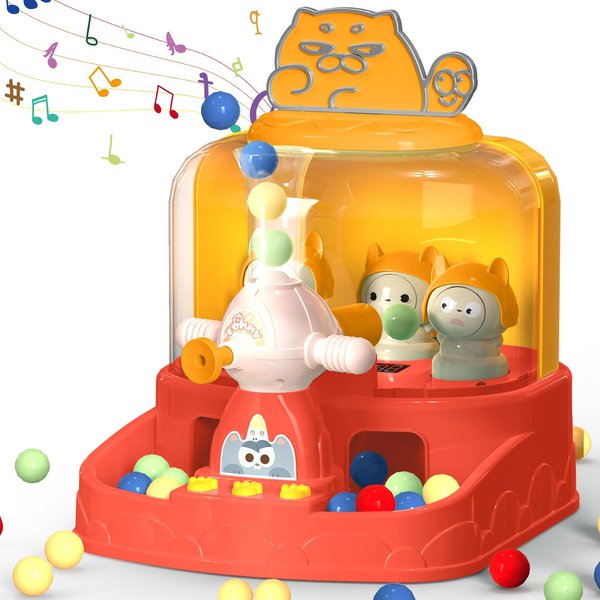 KPPIT Shooting Game Toy for Girls Age 4 5 6 7 8, Tabletop Game Set Desktop Toys Arcade Game Machine with Music, Lights, LED Score Record Christmas Birthday Gifts for Girls Age 3-8 Years Old Red